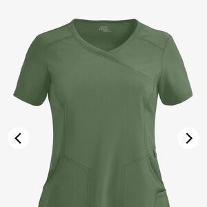 Cherokee infinity olive green scrub top- used